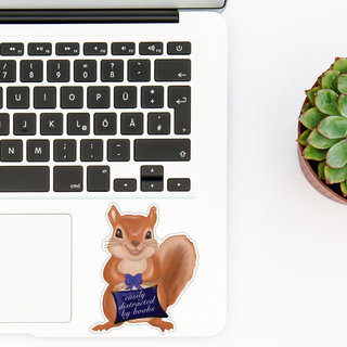 Easily Distracted by Books Squirrel Sticker