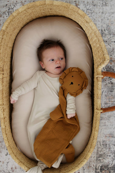 Organic Cotton Lion Lovey Blanket | Toffee