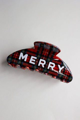 Merry Plaid Claw Clip