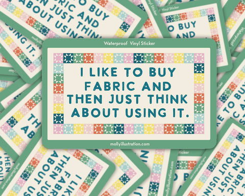 I Like to Buy Fabric Waterproof Vinyl Sticker