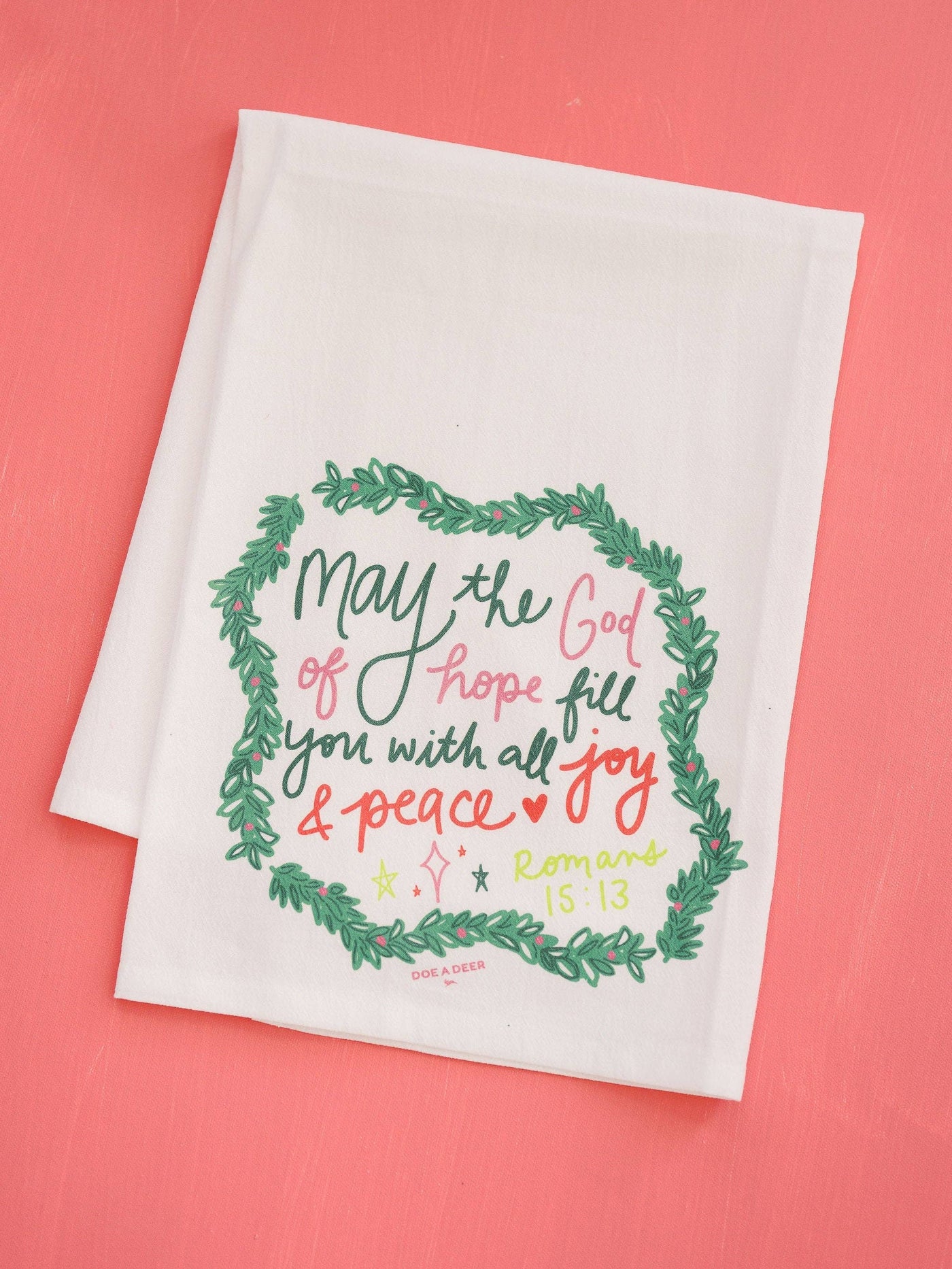 May the God of Hope Holiday Tea Towel