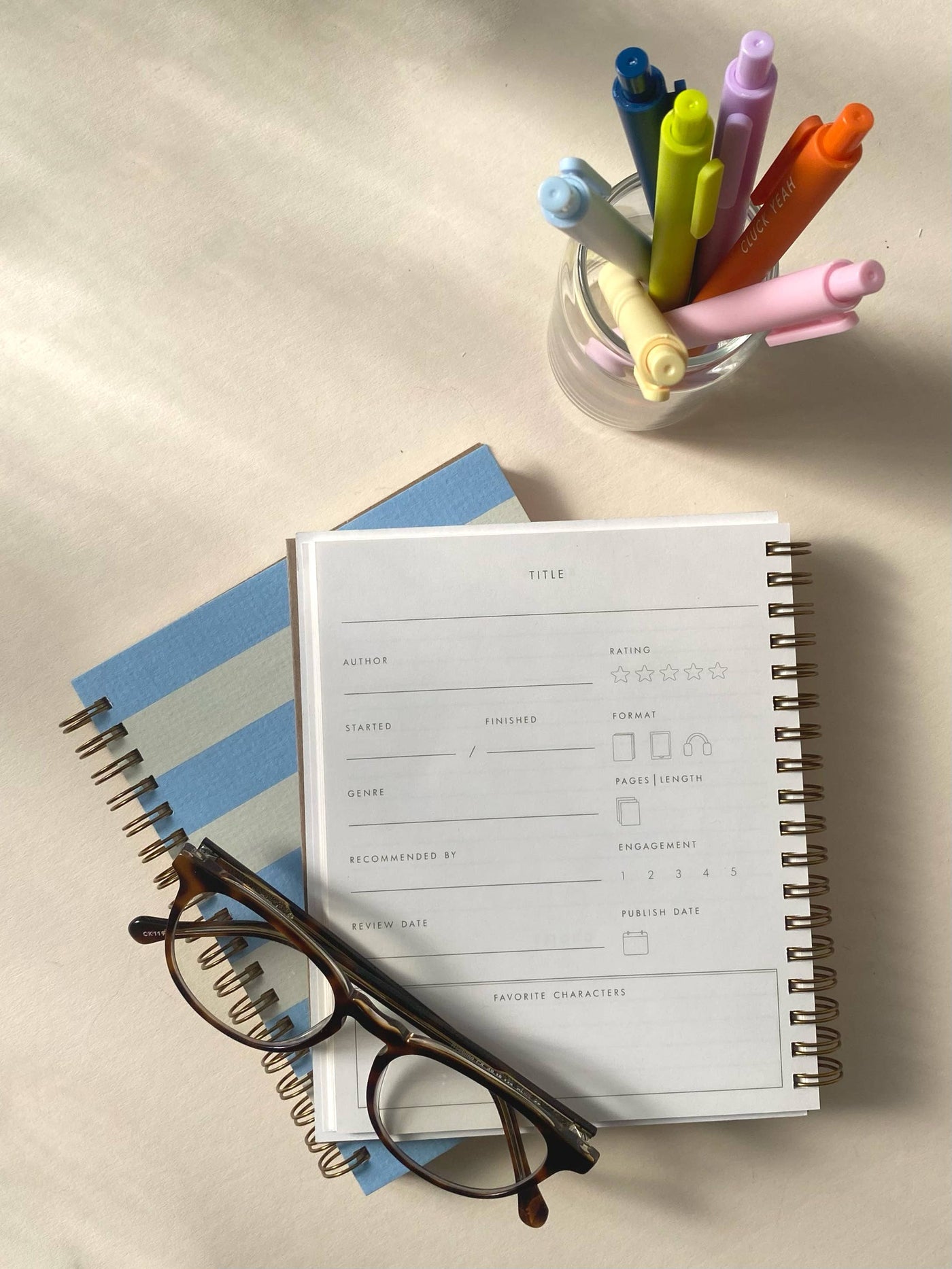 Striped Book Log Journal