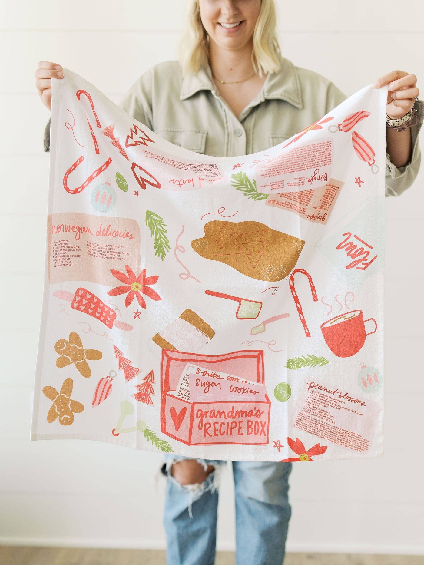 Heirloom Recipes Holiday Flour Sack Towel