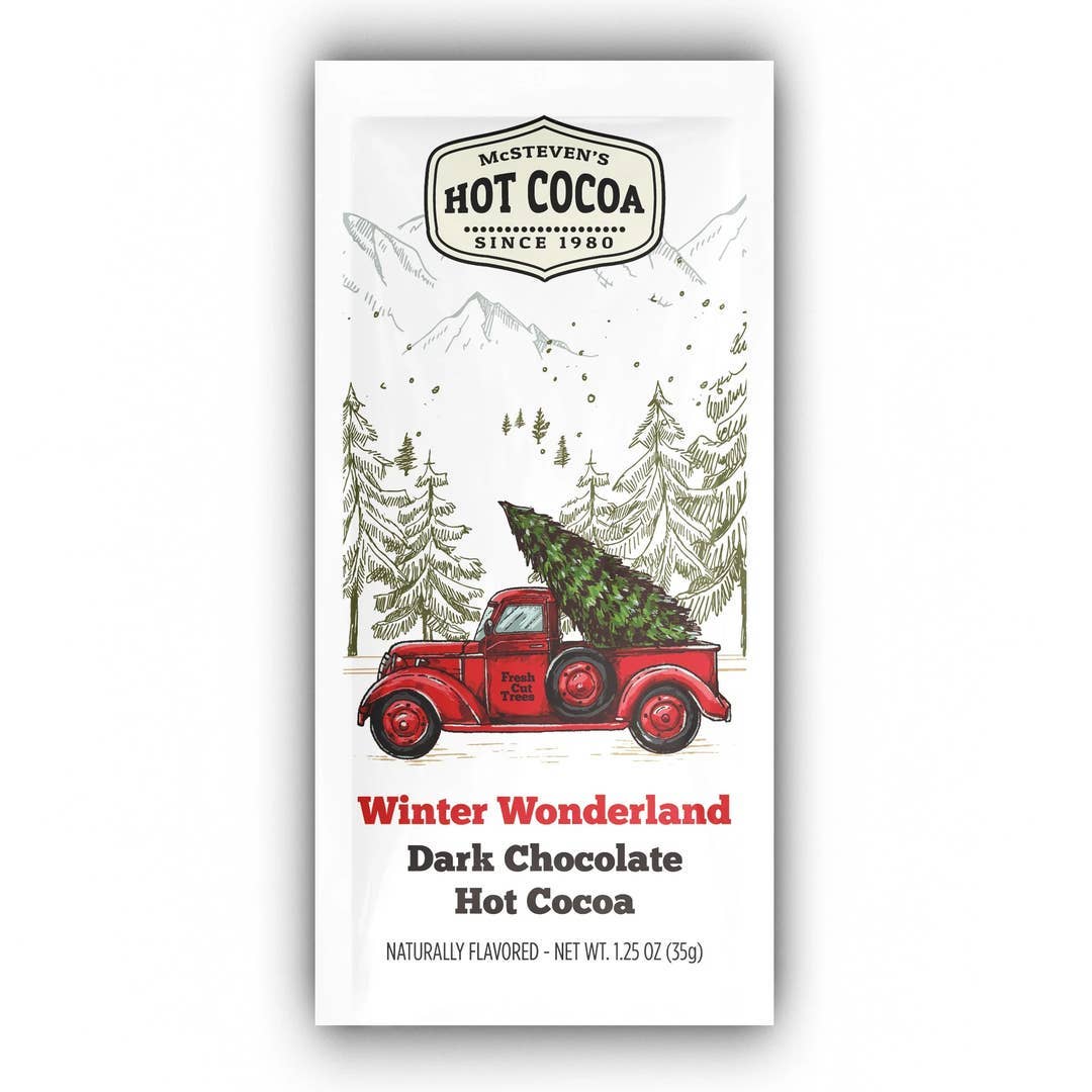 Winter Wonderland Red Truck Dark Chocolate Cocoa Packet