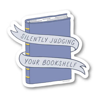 Silently Judging Your Bookshelf Sticker