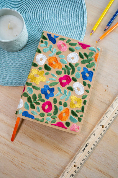 Garden Embroidered Layflat Journal Notebook
