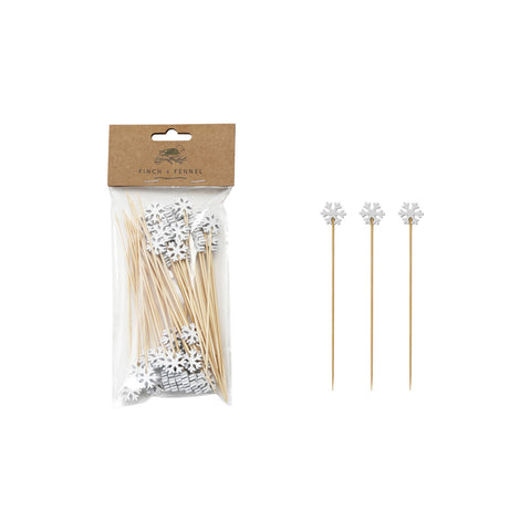 Snowflake Bamboo Skewers | Set of 50
