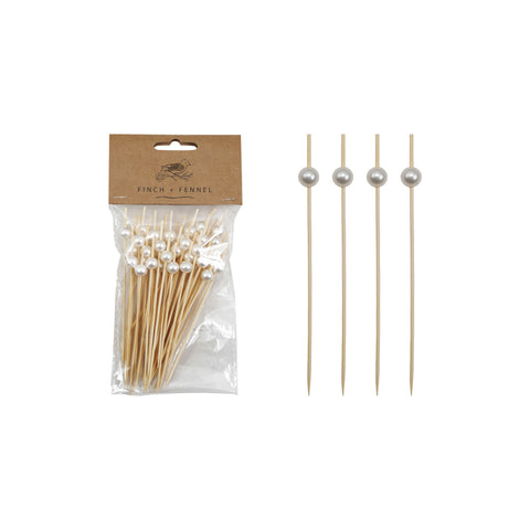Pearl Bamboo Single Use Picks | Set of 50