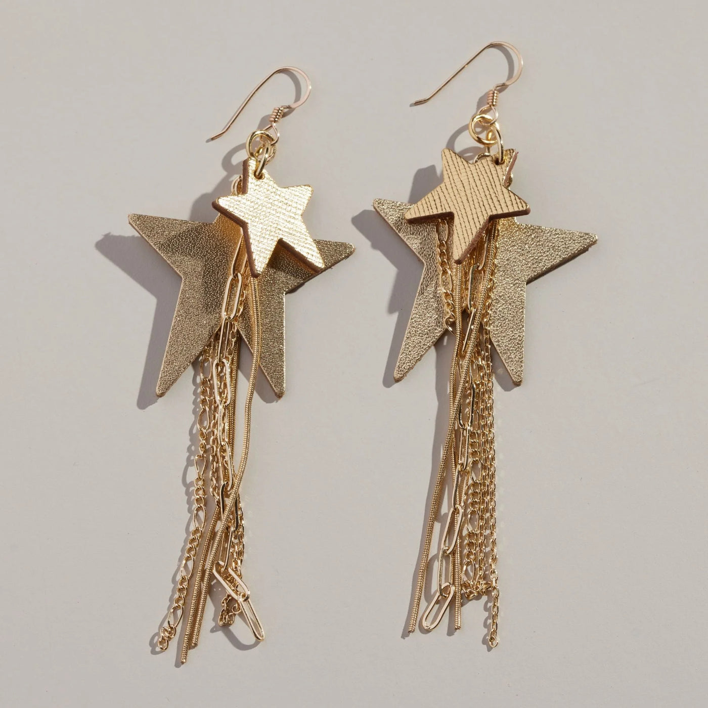 Gold Satin Zeppelin Earrings
