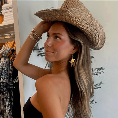 Gold Satin Zeppelin Earrings