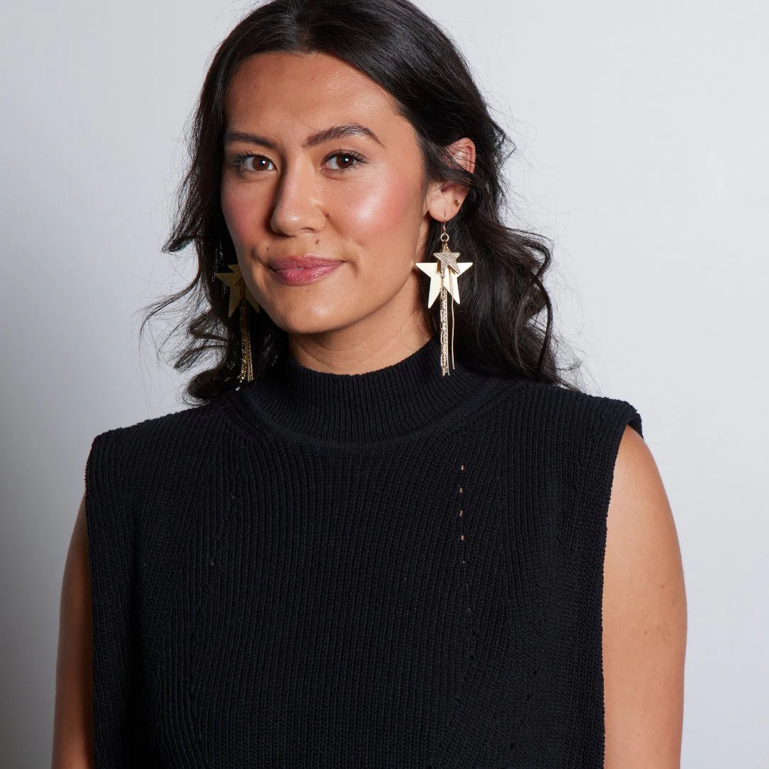 Gold Satin Zeppelin Earrings