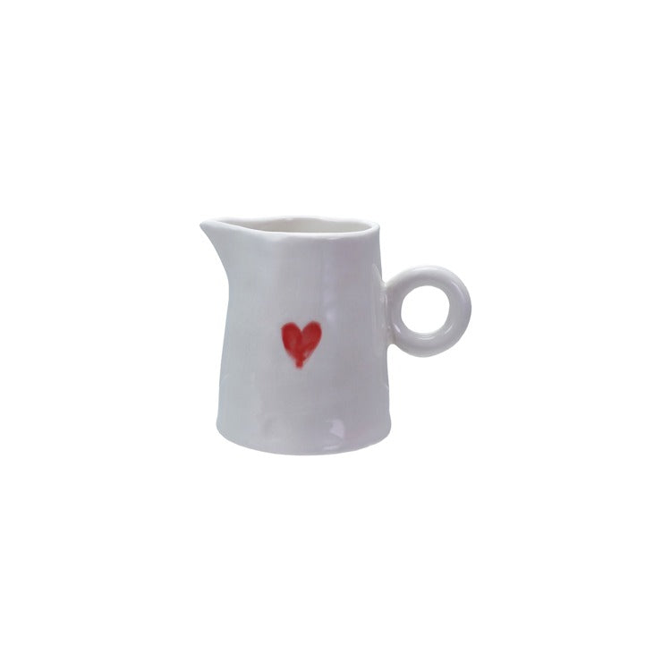 4"L Stoneware Creamer w Heart
