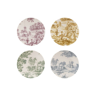 Stoneware Toile Plate, Multi Color