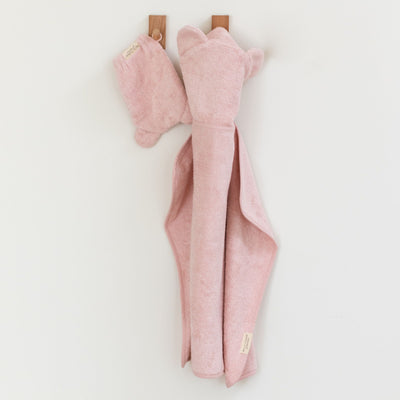Hooded Towel + Wash Mitt Set | Blush