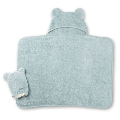 Hooded Towel + Wash Mitt Set | Fog