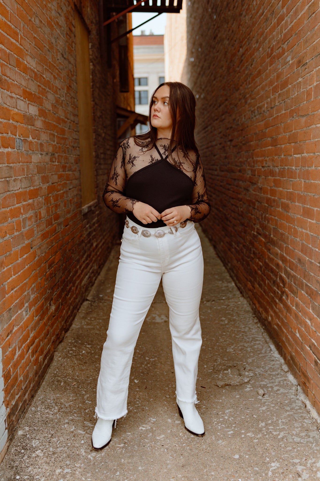 Risen High Rise Raw Hem Ankle Jeans