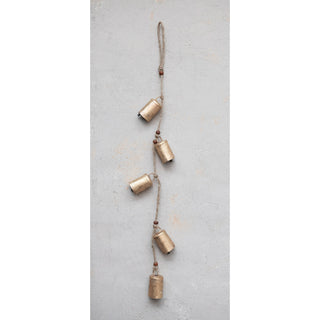 Hanging Vintage Inspired Brass Bells