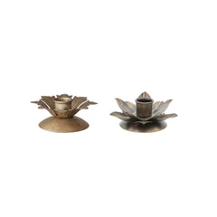 Metal Leaf Taper Candle Holder