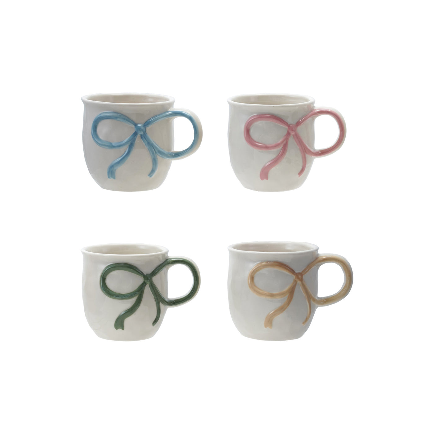 18 oz. Stoneware Mug with Bow Handle, 4 Colors