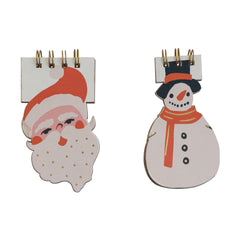 Handmade Die Cut Santa + Snowman Notebooks