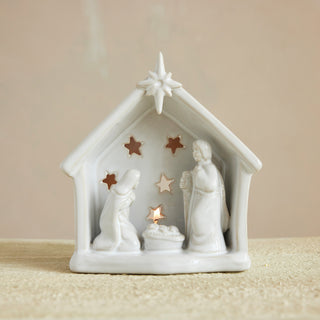 Stoneware Holy Family Tea Light holder