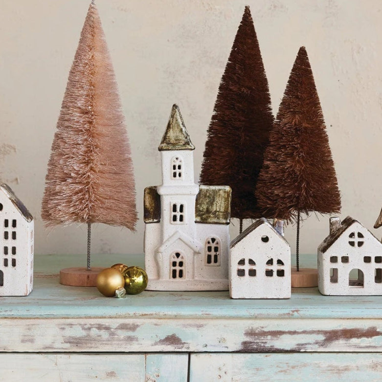 Mocha Glazed Stoneware Church