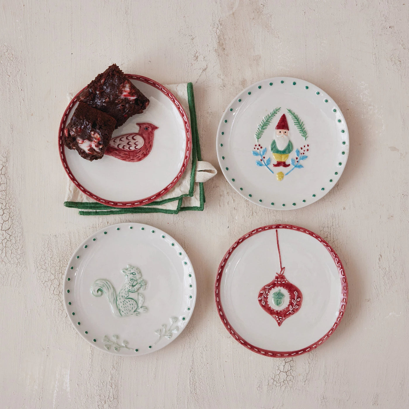 Woodland Holiday Stoneware Plates