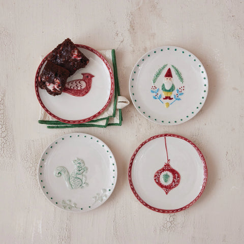 Woodland Holiday Stoneware Plates