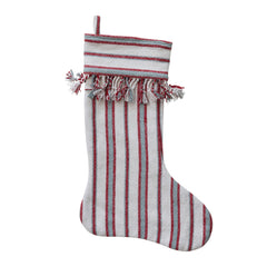 Holiday Fringe Stripe Stocking