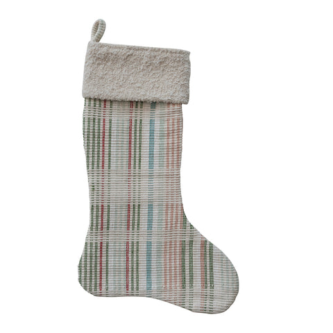 Cottage Woven Plaid + Sherpa Stocking