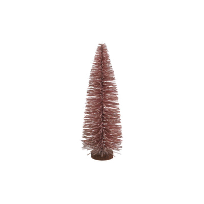 5-1/2" Round x 15"H Sisal Bottle Brush Tree with Wood Base, Pink