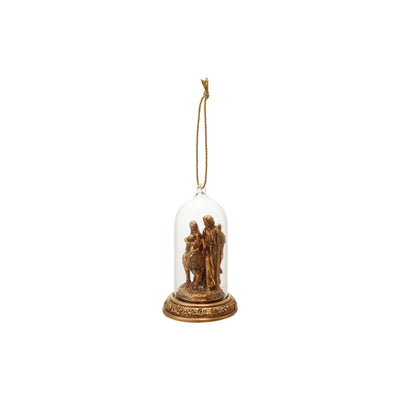 Resin Cloche Holy Family Ornament with LED Light (Batteries Included)
