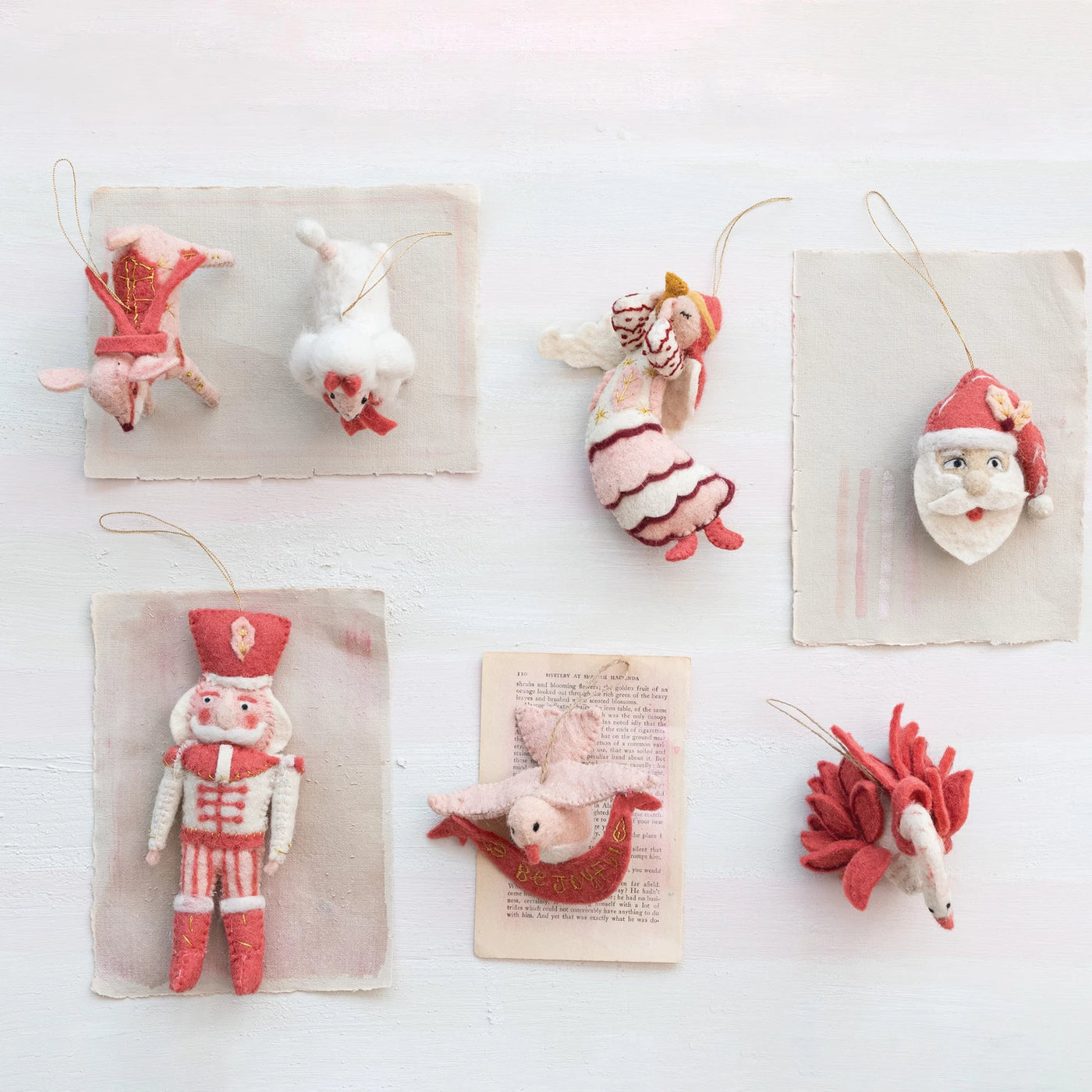 Vintage-Style Wool Felt Santa Ornament