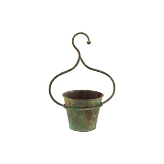 Distressed Hanging Metal Planter