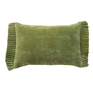 Velvet Ruffle Trim Pillow