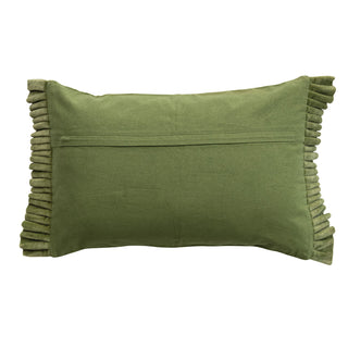 Velvet Ruffle Trim Pillow