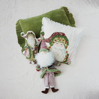 Velvet Ruffle Trim Pillow
