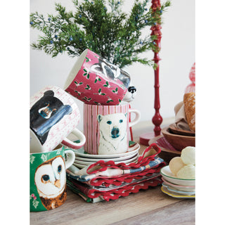 16 oz Stoneware Holiday Animal Mug