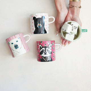 16 oz Stoneware Holiday Animal Mug