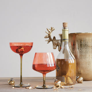 Holiday Ribbed Stemmed Wine Glass
