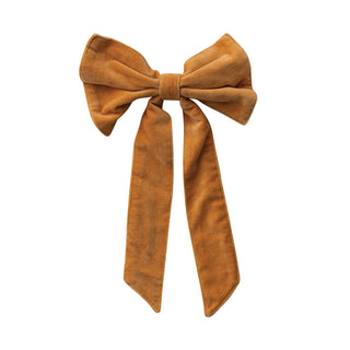 Cotton Velvet Clip on Bow