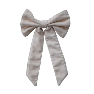 Cotton Velvet Clip on Bow