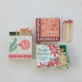 Holiday Embossed Matchbox With Matches