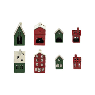 Hand Painted Holiday House Tealight Holder
