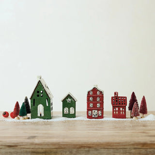 Hand Painted Holiday House Tealight Holder