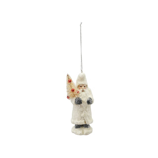 Resin Vintage Reproduction Belsnickel Ornament with Sisal Bottle Brush Tree