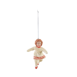 Handmade Paper Mache Vintage Girl Ornament