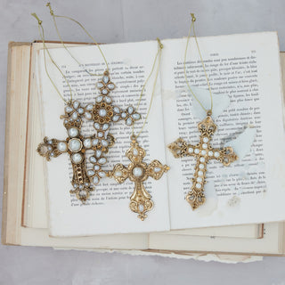 Pearl Cross Ornament