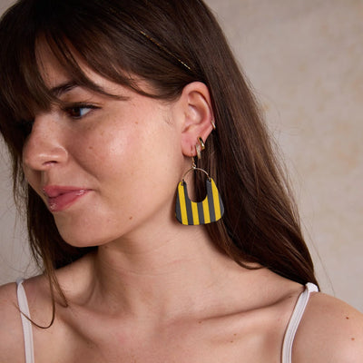 Yellow Stripe Nora Earrings