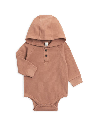 Organic Waffle Hooded Bodysuit